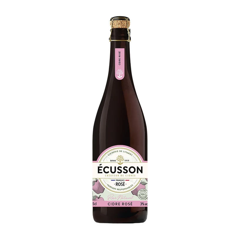 Rượu táo hồng tự nhiên, 3°, 75cl - ECUSSON