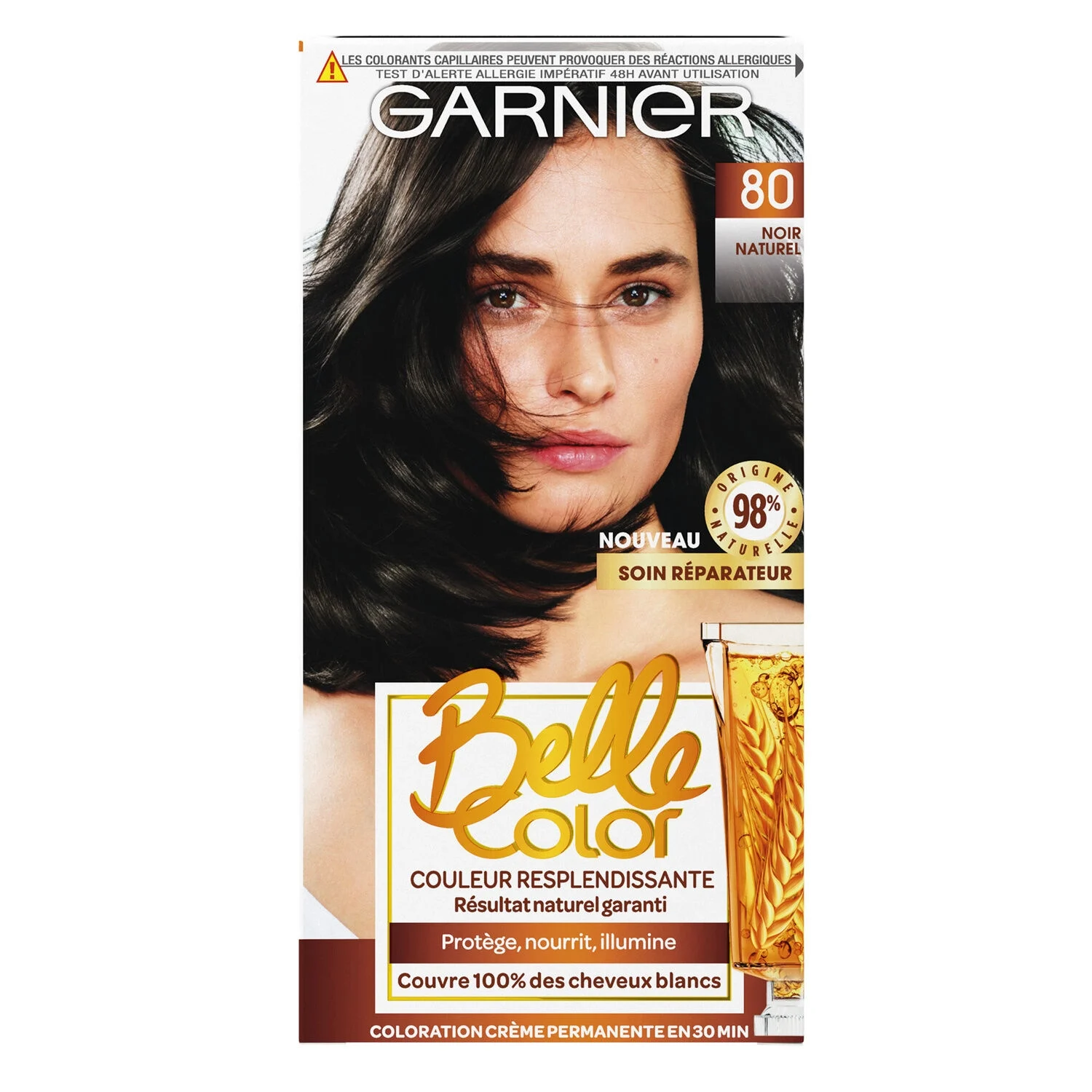 Coloration Cheveux Permanente 80 Noir Naturel Belle Color - Garnier