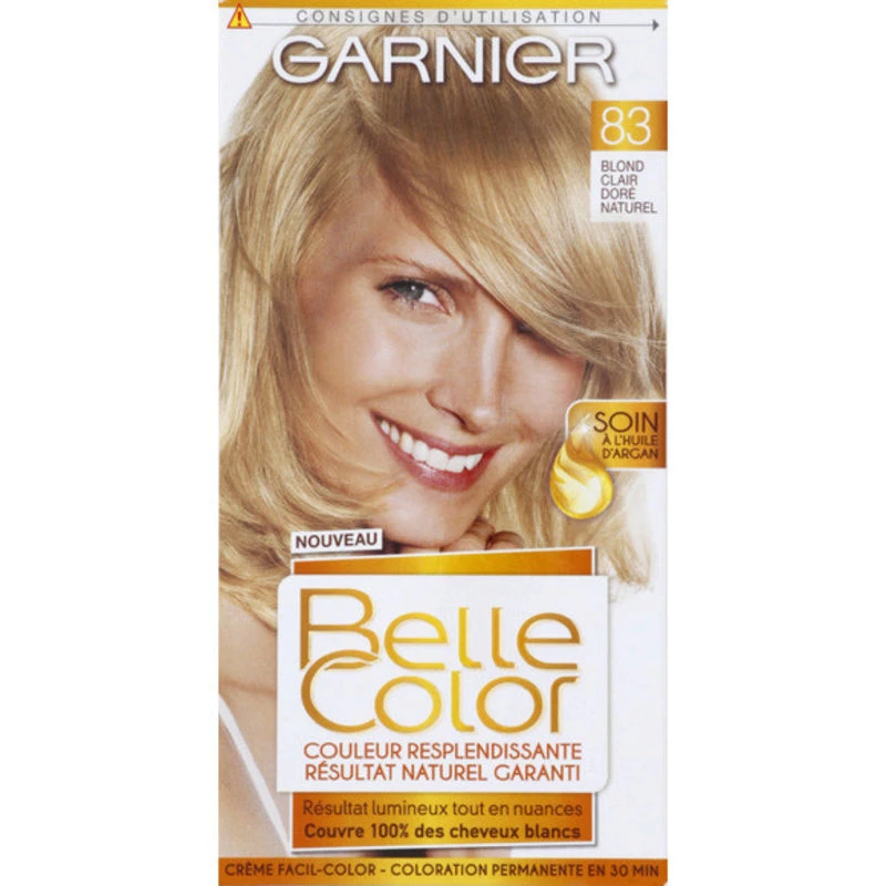 Permanent coloring 83 natural light golden blonde GARNIER