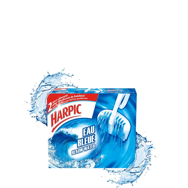Toiletgebouwen met blauw water x2 - HARPIC