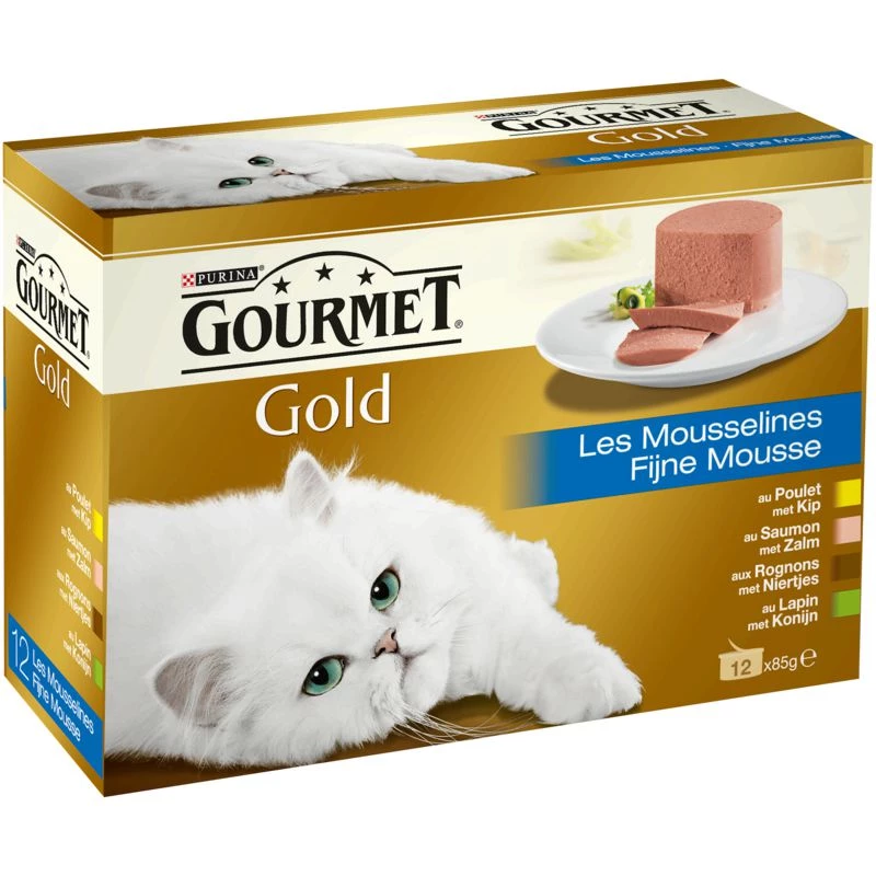 Thức ăn cho mèo Gold les Mousselines GOURMET 12x85g - PURINA