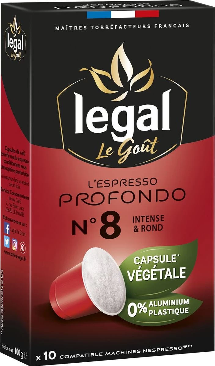 Café Capsules Espresso Profondox10 50g - LEGAL