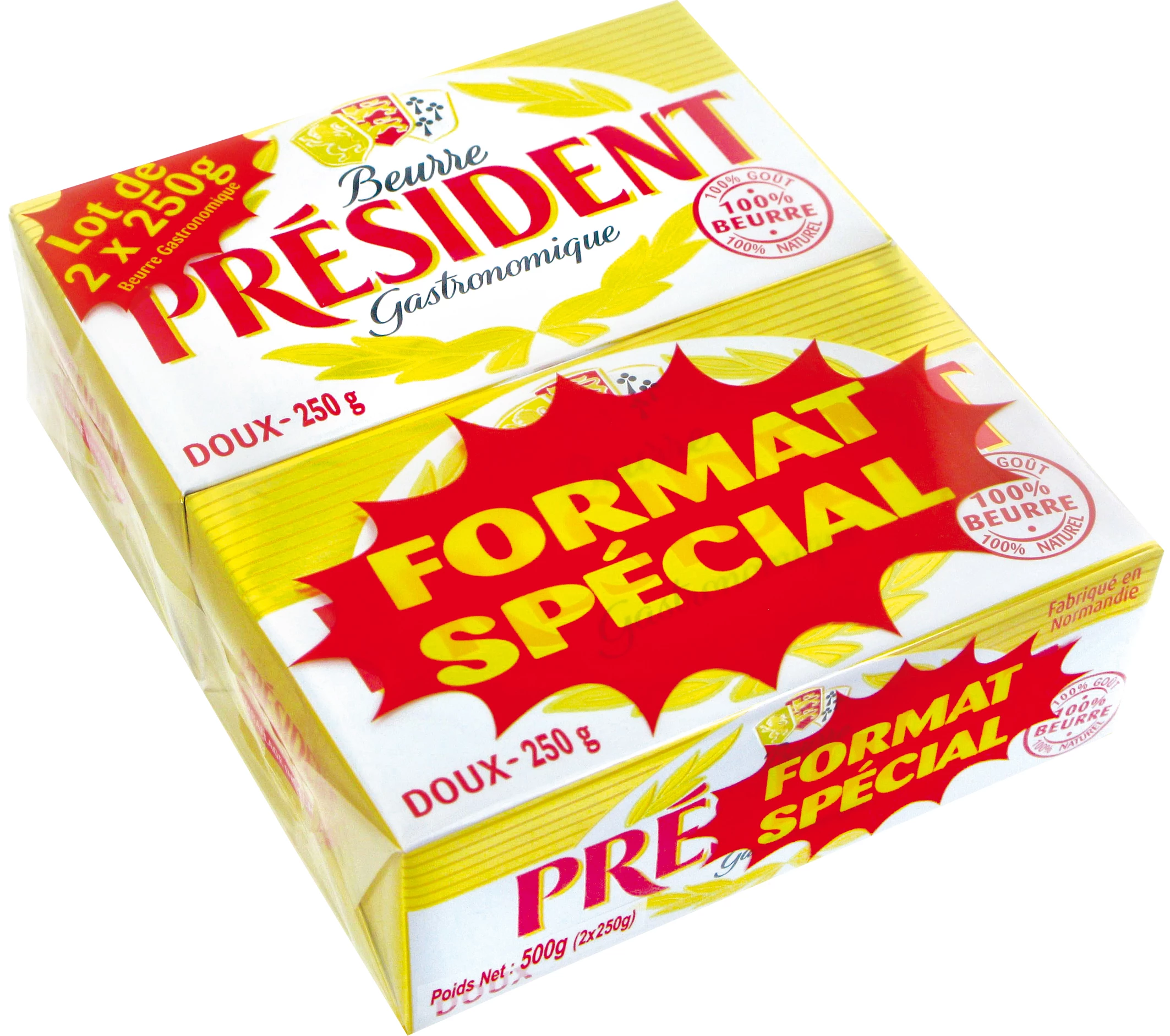 Beurre doux beurrier, Président (250 g)