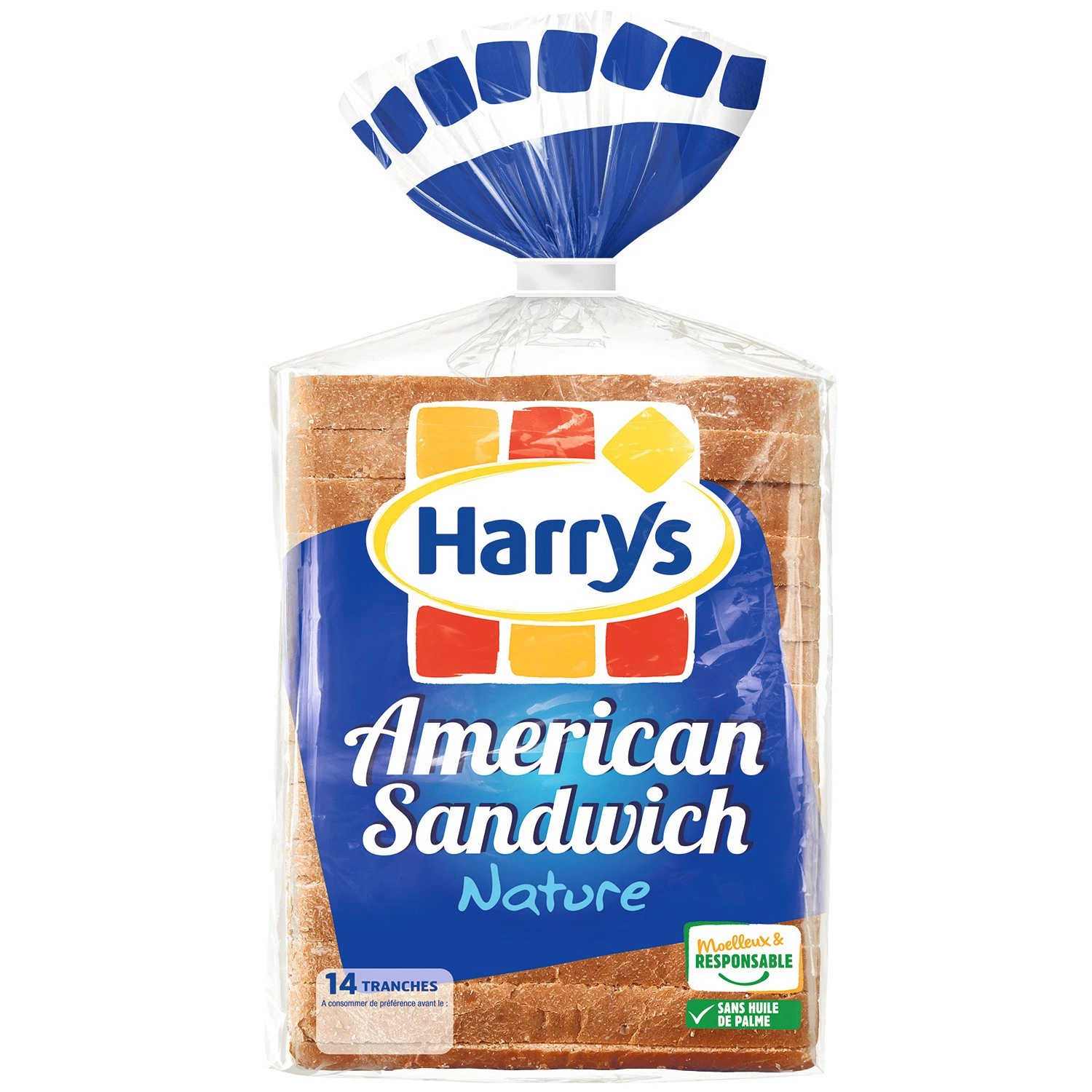 Pain de Mie Nature Américan Sandwich x14 550g - HARRY'S