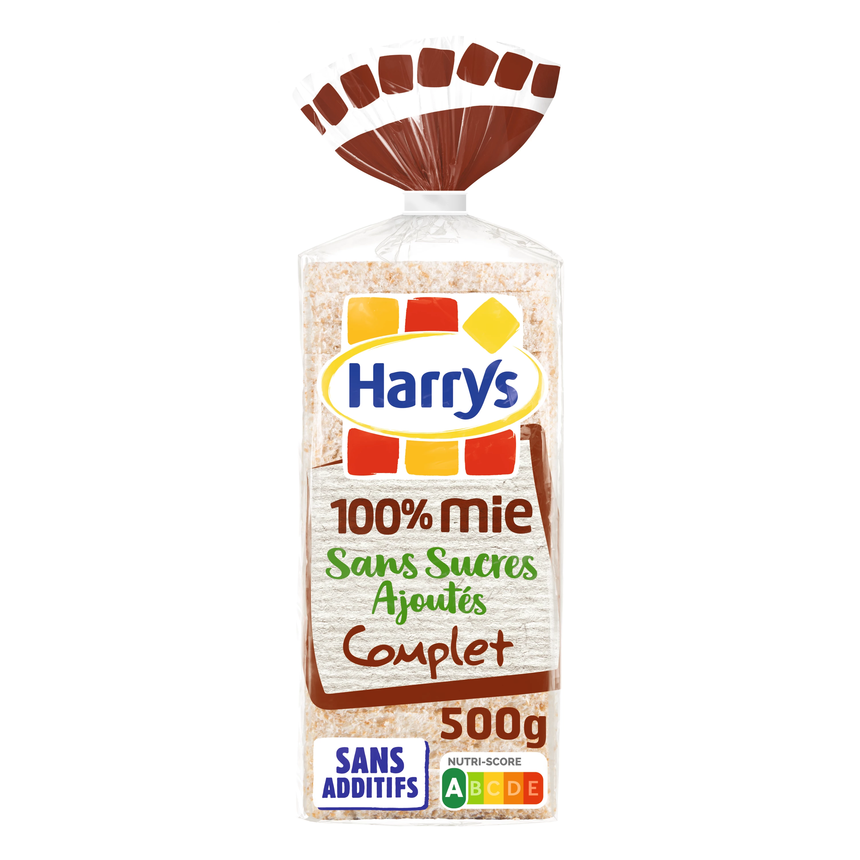 Wholemeal No Added Sugar Sliced ​​Bread 500g - HARRY'S