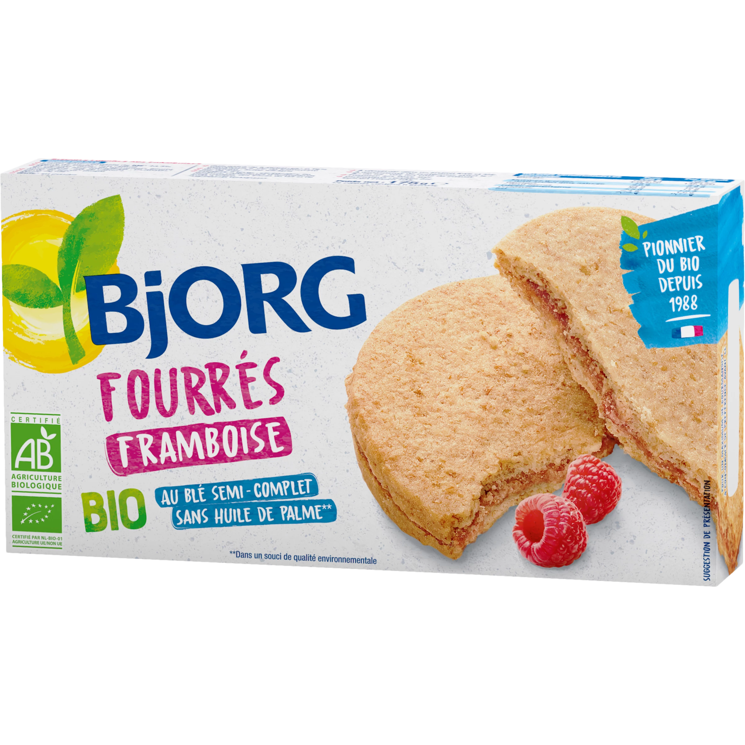 Biscuits fourrés framboise Bio, 175g, BJORG