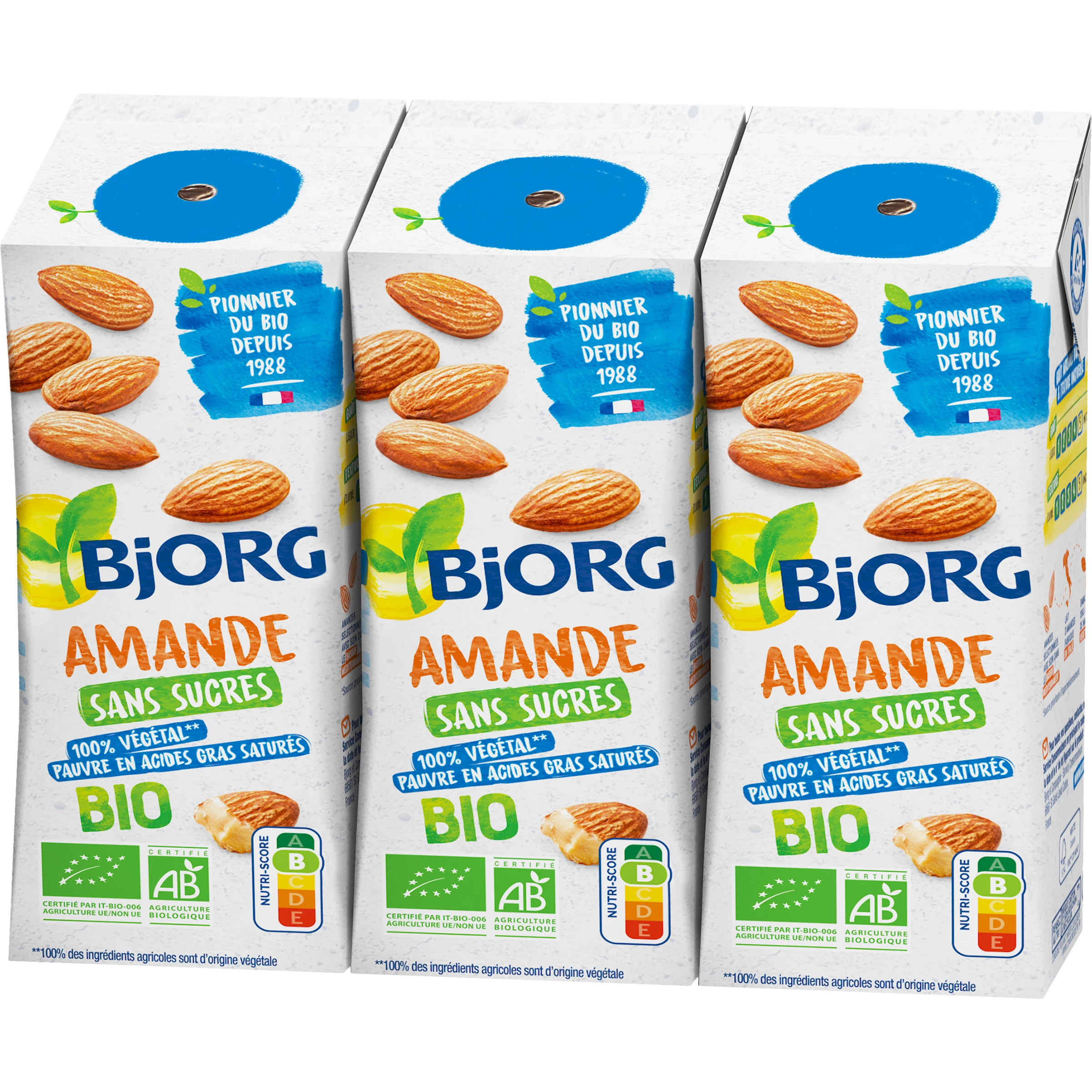 Organic almond drink, 3x25cl, BJORG