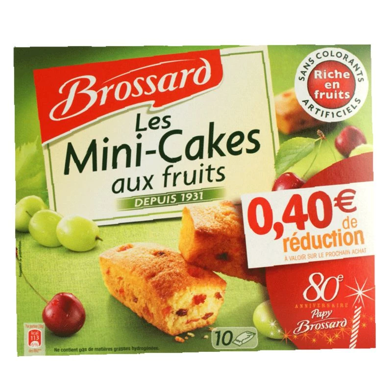 Les Mini-cakes aux fruits x10 300g - BROSSARD