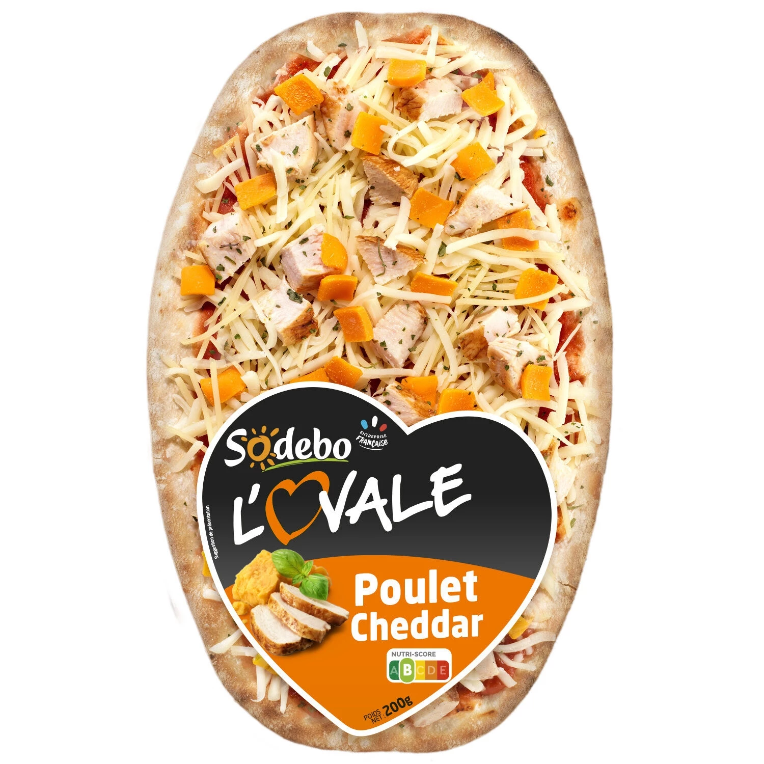 200g Pizza Ovale Plt Ched Sbo