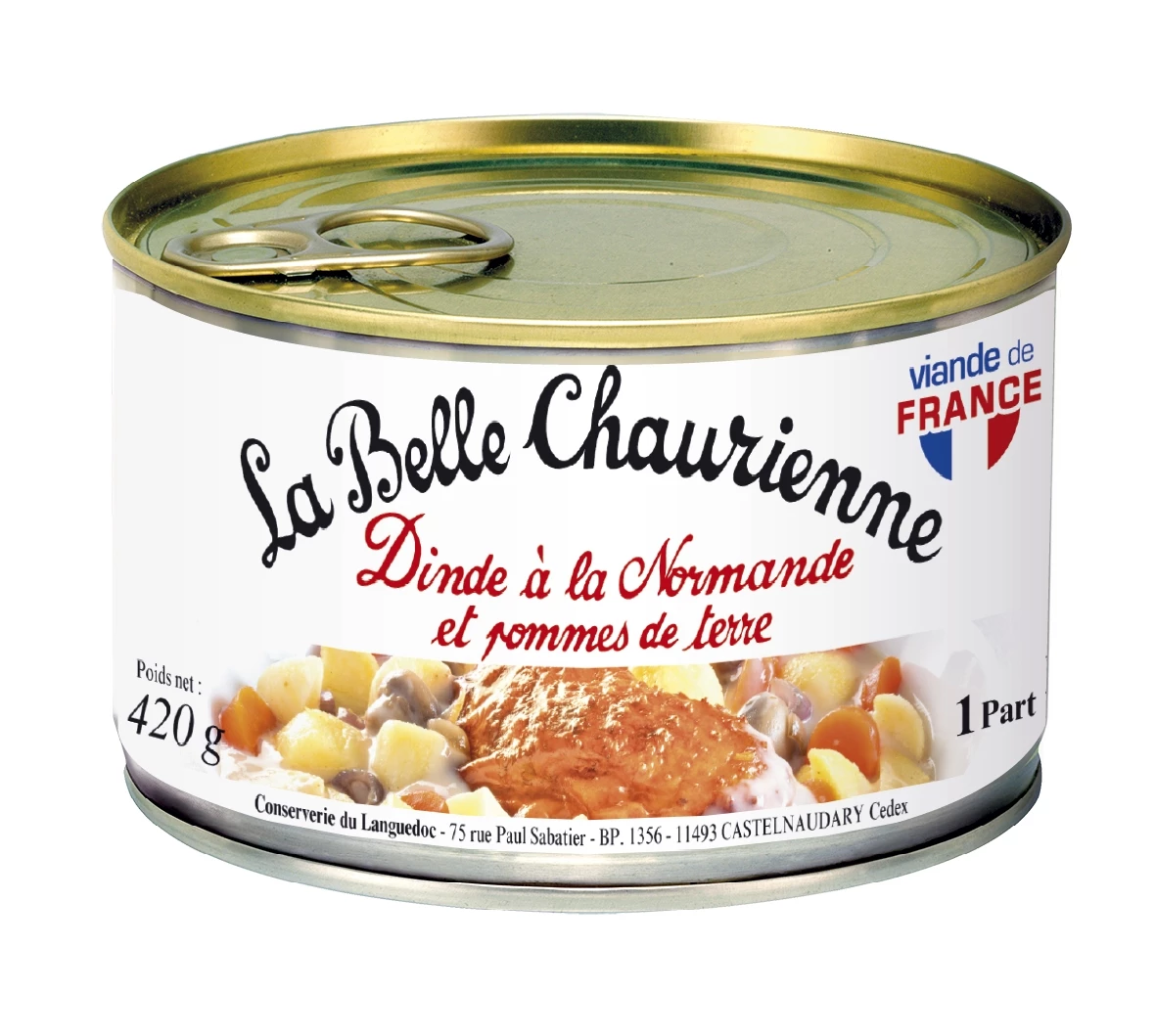 Dinde à La Normande & Pomme De Terre 420g - LA BELLE CHAURIENNE