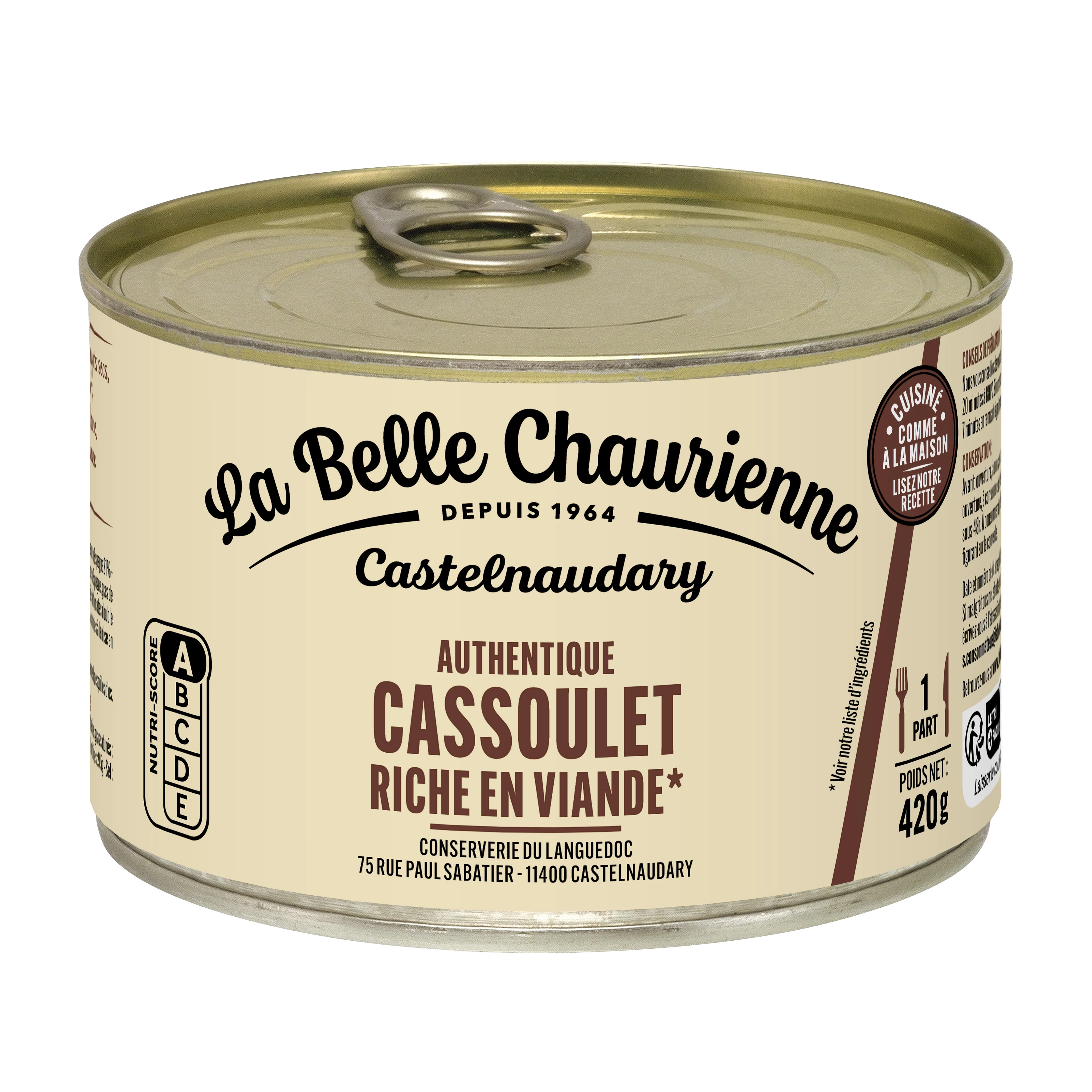 Cassoulet nhiều thịt 420g - LA BELLE CHAURIENNE