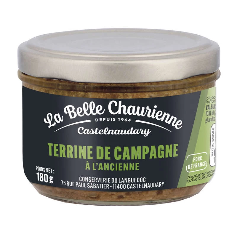 Terrine De Campagne à L'ancienne . 180g - LA BELLE CHAURIENNE