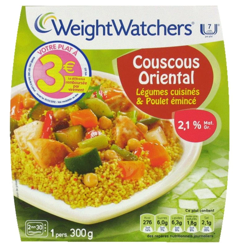 Plat cuisiné couscous orientale - WEIGHT WATCHERS