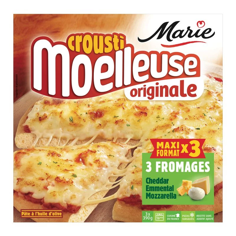 Pizza 3 fromages maxi khổ 3x390g - MARIE