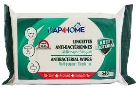 Lingettes Anti Bacteriennes X40-  Kap4home