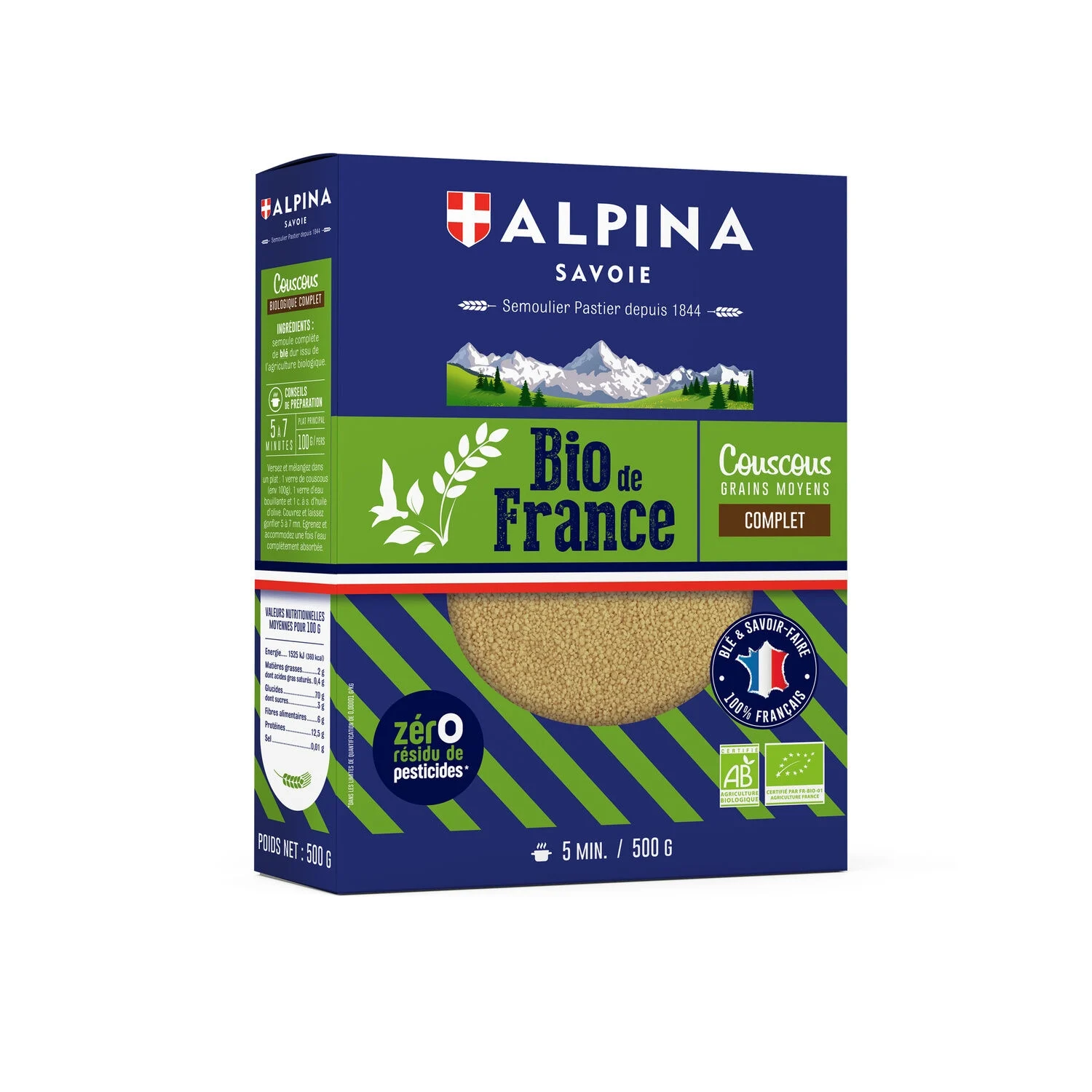 Couscous Complet Bio 500g - Alpina Savoie