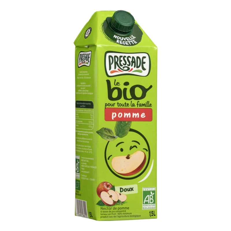 Néctar de suco de maçã ORGÂNICO 1,5L - PRESSADE