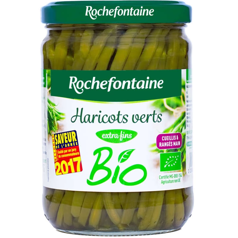 Haricots Verts Extra Fon Bio 280g- ROCHEFONTAINE
