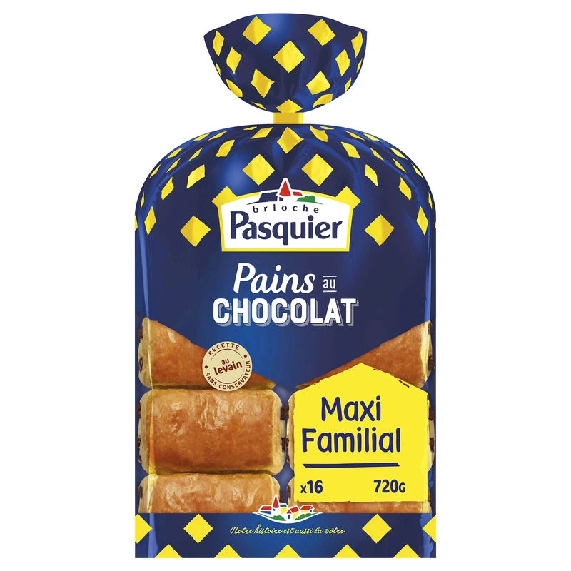 16 family-size Maxi chocolate breads 560g - PASQUIER