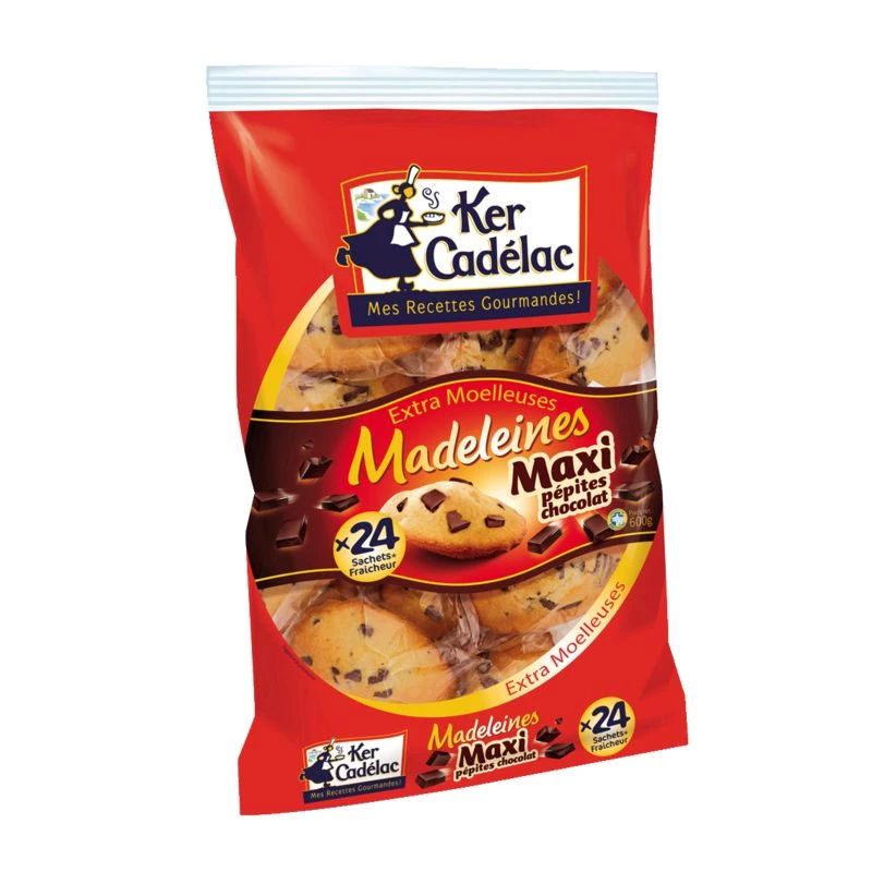 Maxi Chocolate Chip Madeleines x24 - KER CADELAC