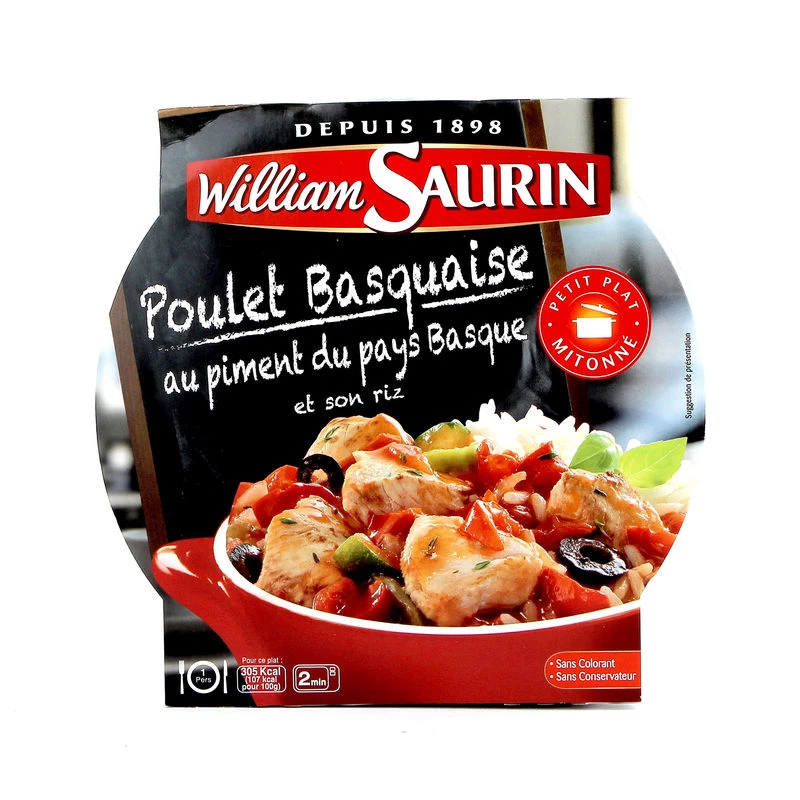 Chicken Basquaise and Rice, 285g - WILLIAM SAURIN