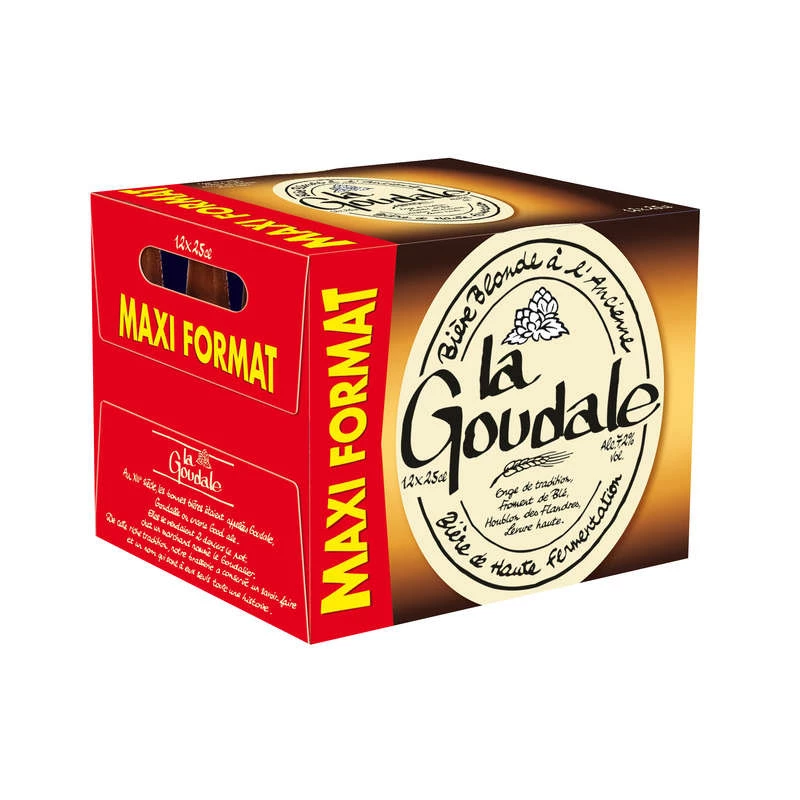 Bia vàng, 7,2°, 12x25 cl - LA GOUDALE