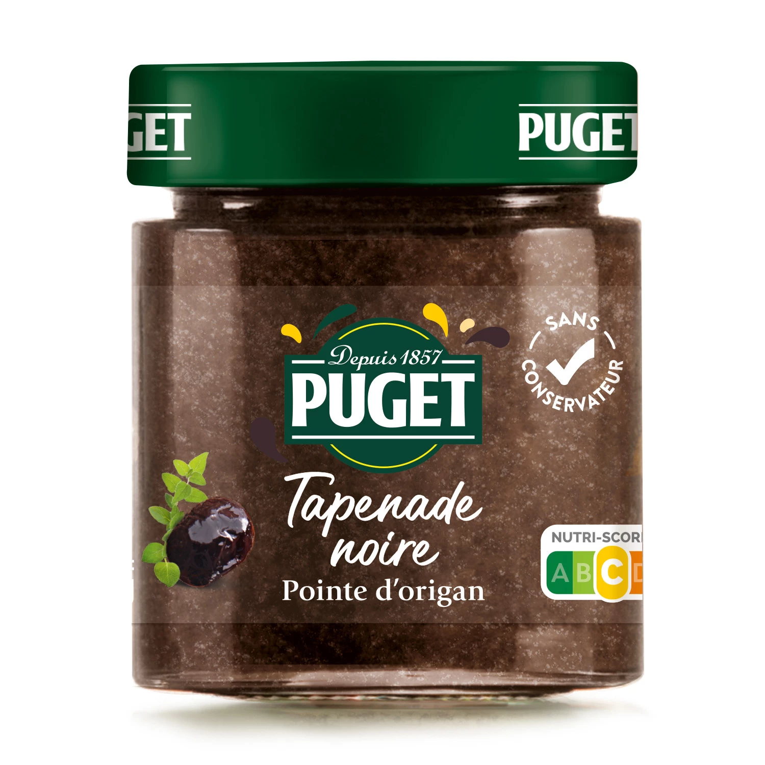 Black Olive Tapenade with Oregano Tip, 120g - puget