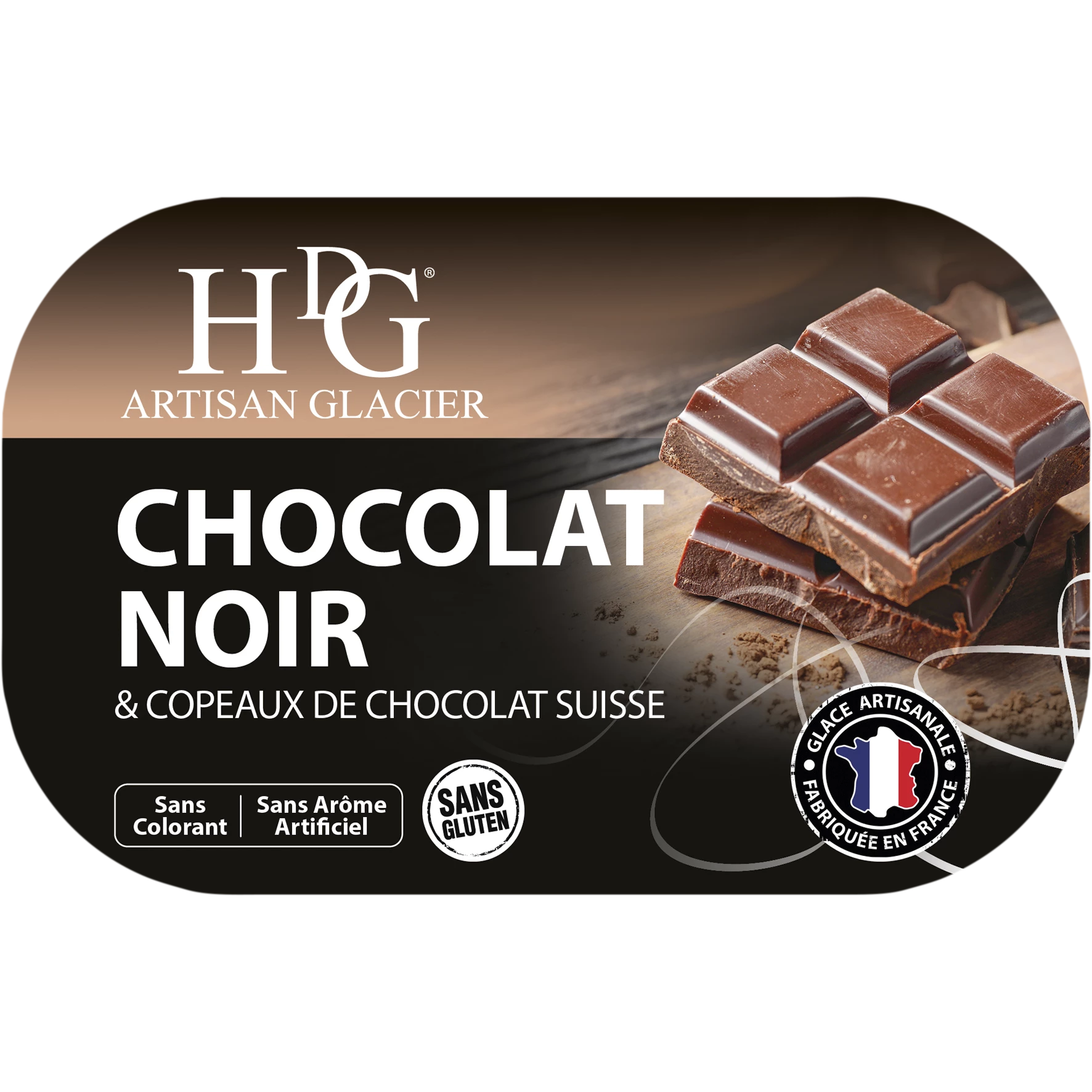 Glace Chocolat Noir 487.5g - Histoires De Glaces