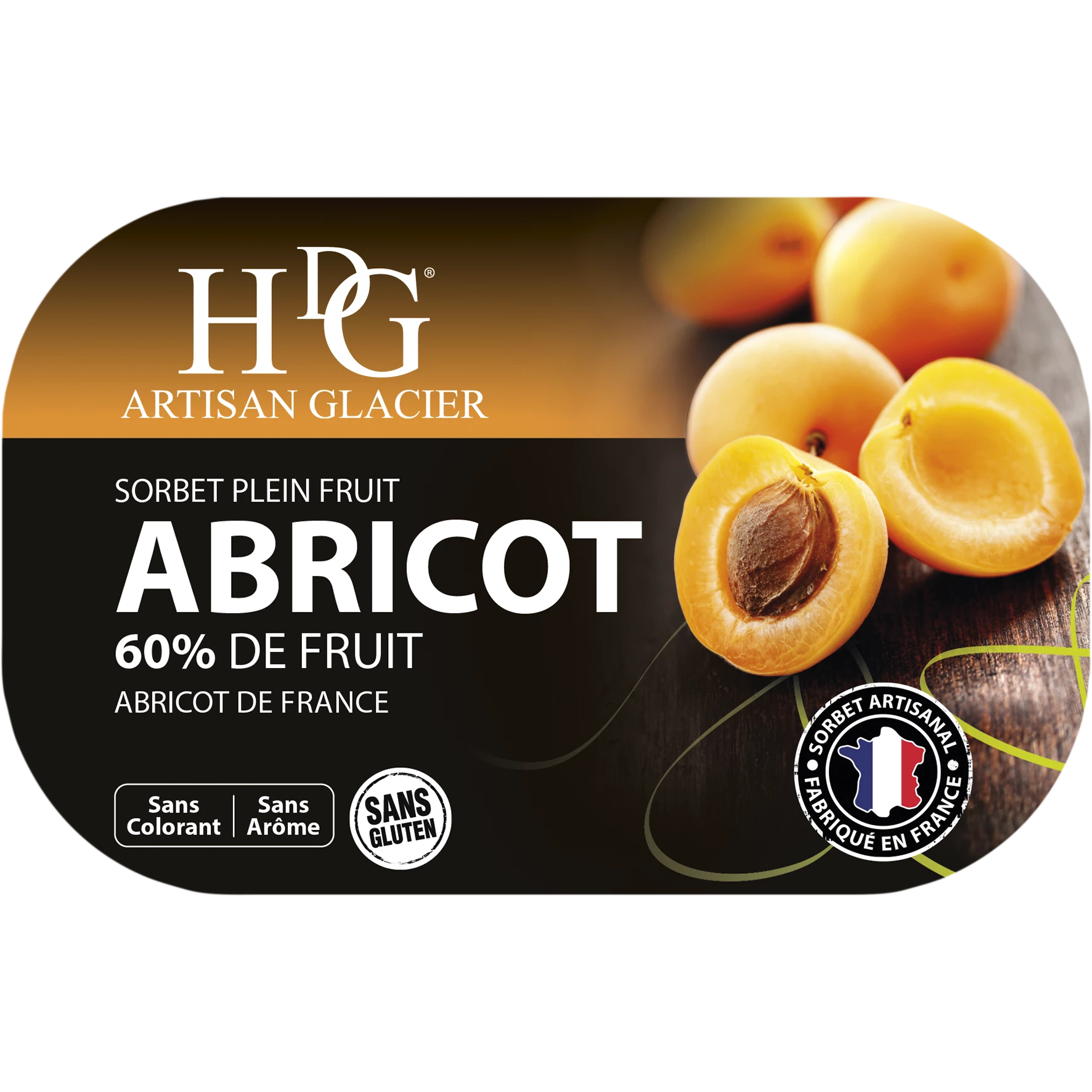 Sorbet Abricot 487.5g - Histoires De Glaces
