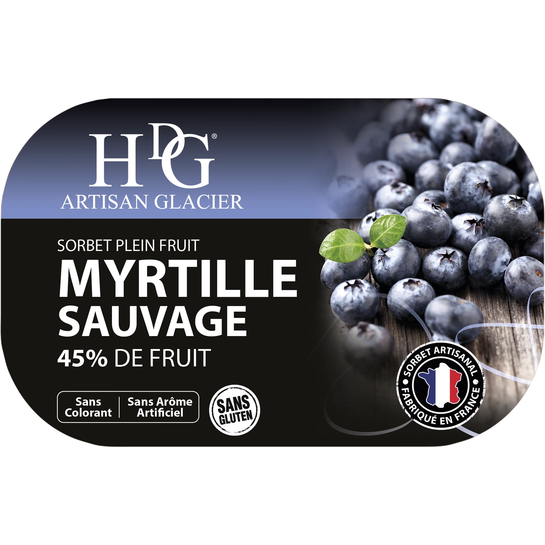 Sorbet Myrtille Sauvage 487.5g - Histoires De Glaces
