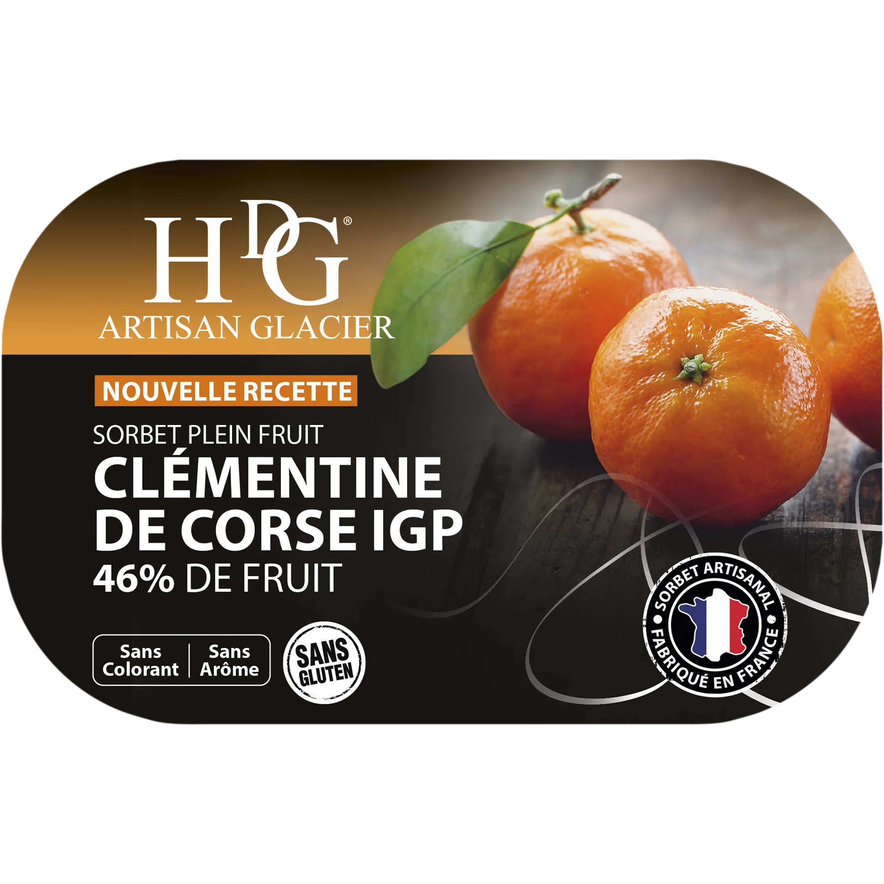 Sorbet Clementine Corse Igp 487.5g - Histoires De Glaces