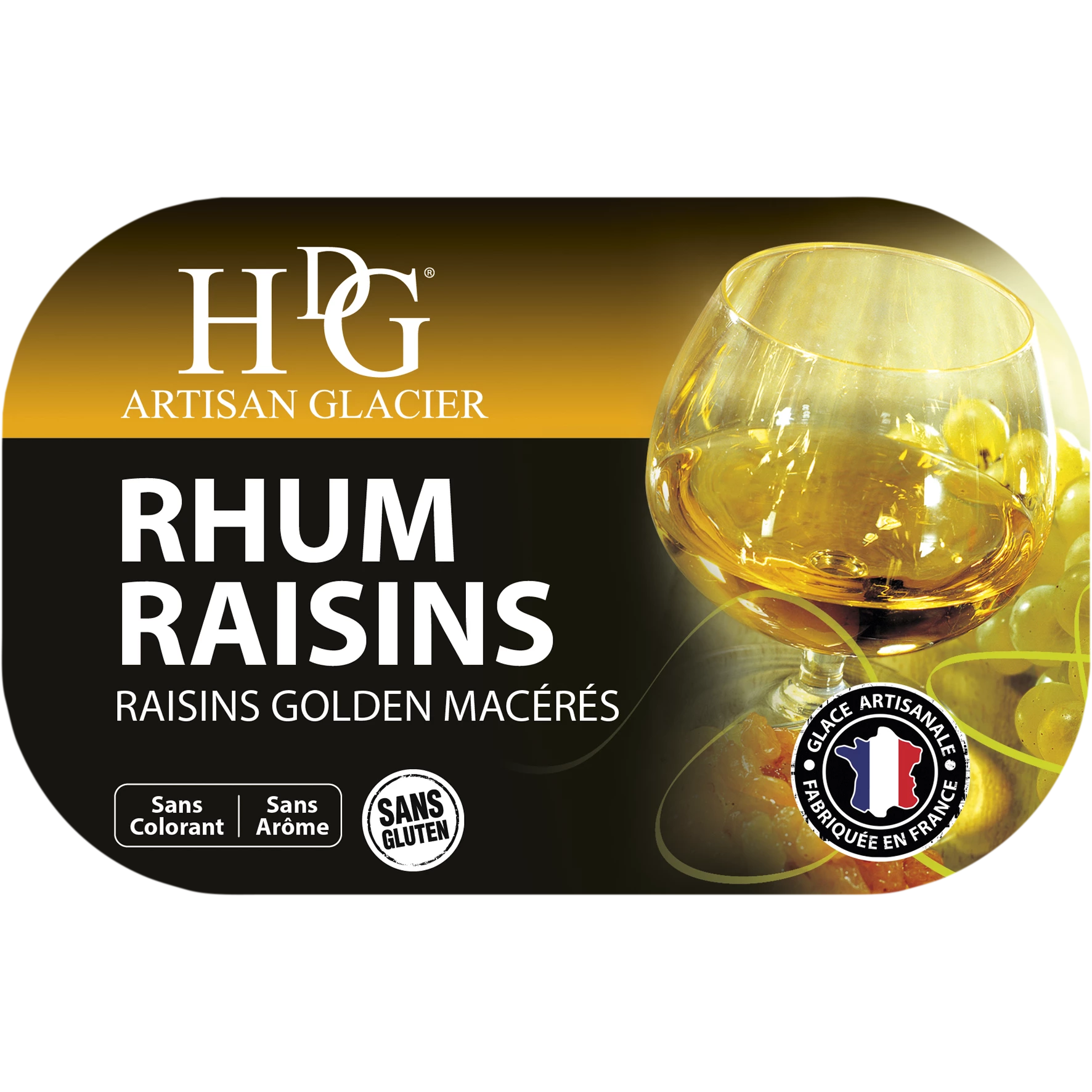 Glace Rhum Raisins 487.5g - Histoires De Glaces