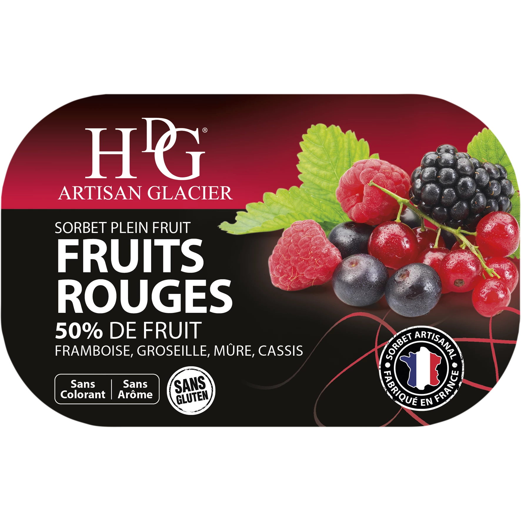 Sorbet Fruits Rouges 487.5g - Histoires De Glaces