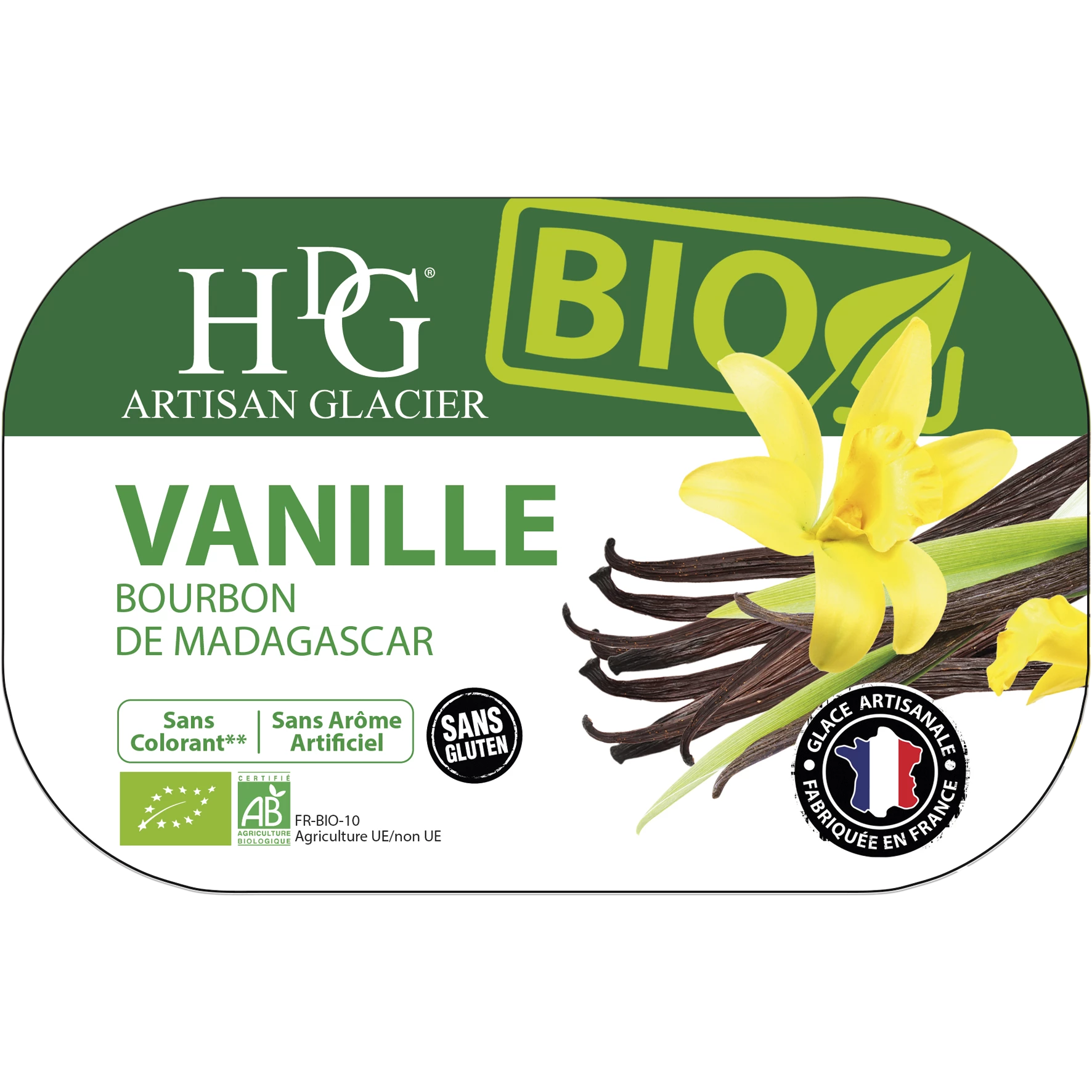 Органическое ванильное мороженое 487,5 г - Histoires De Glaces