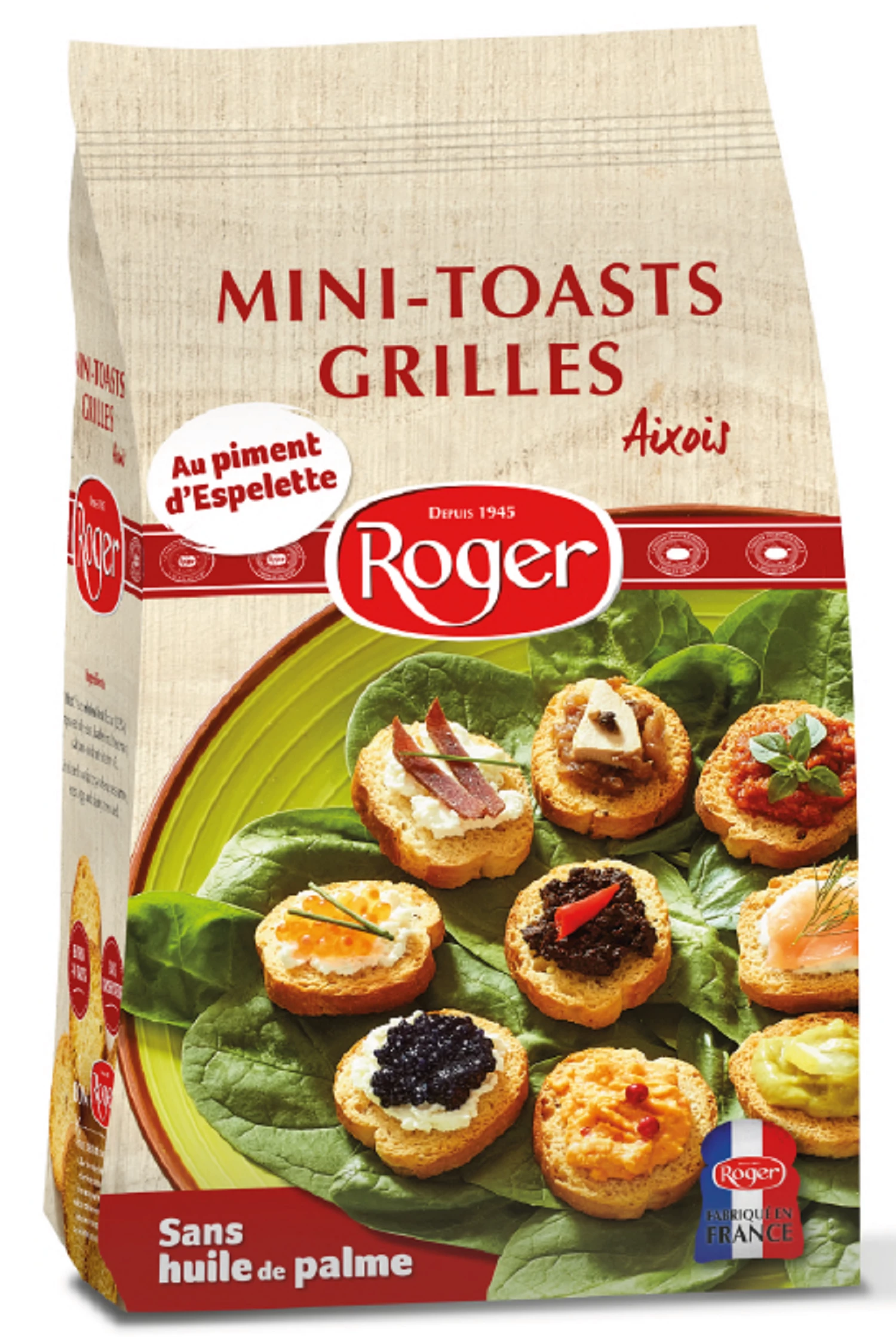 Mini Grilled Toasts with Espelette Pepper 130g - ROGER