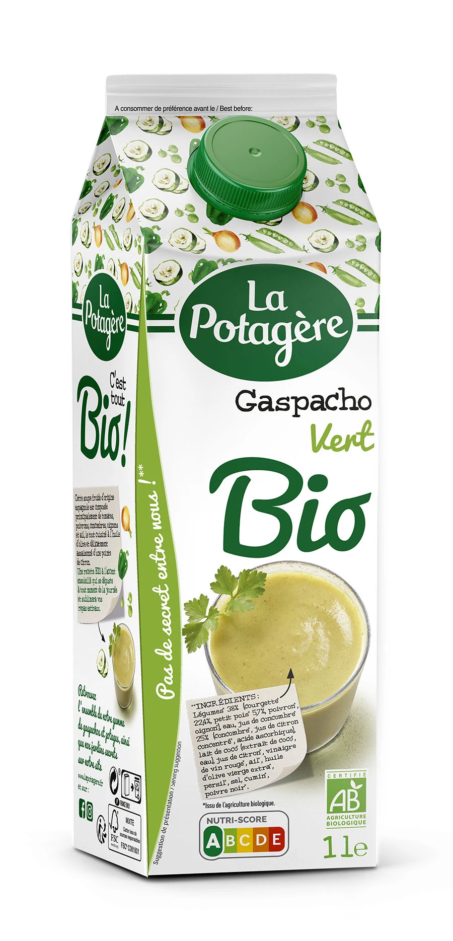 Organic Green Gazpacho 1l - LA POTAGERE