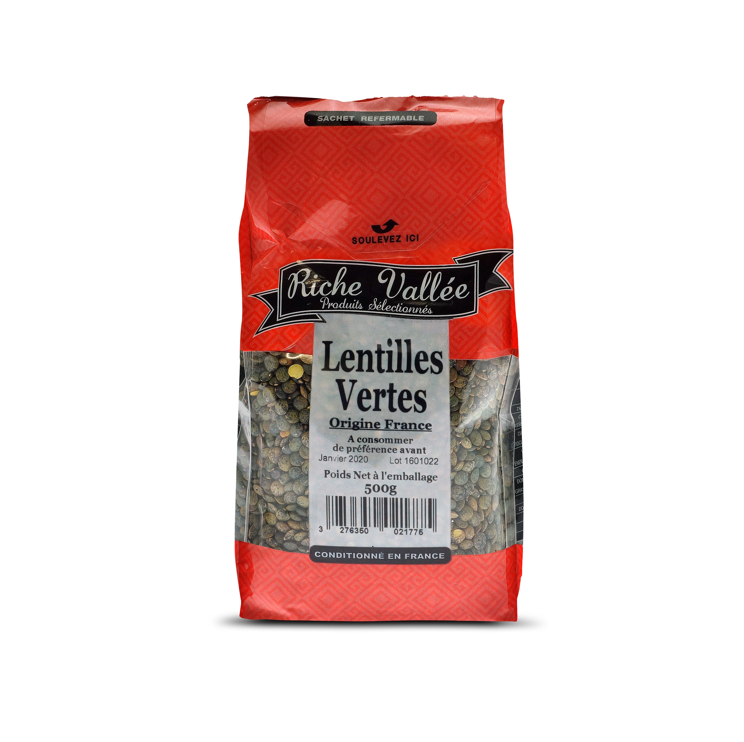 Lentilles Vertes, 500g - RICHE VALLEE