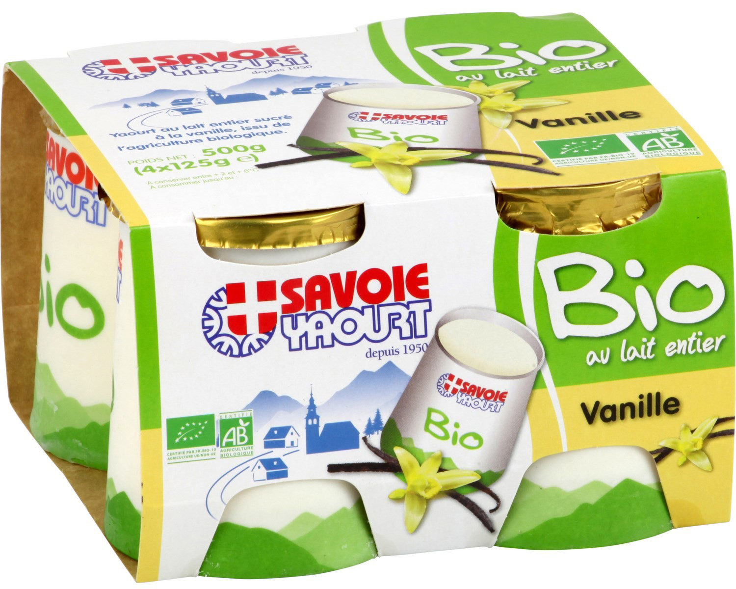 Yaourt à la vanille BIO 4x125g SAVOIE YAOURT wholesaler