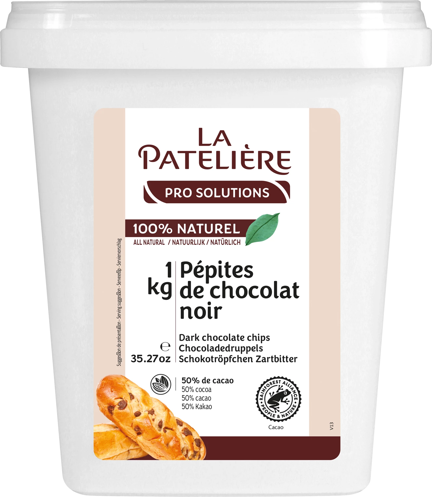 Dark chocolate chips 1 kg - LA PATELIÈRE