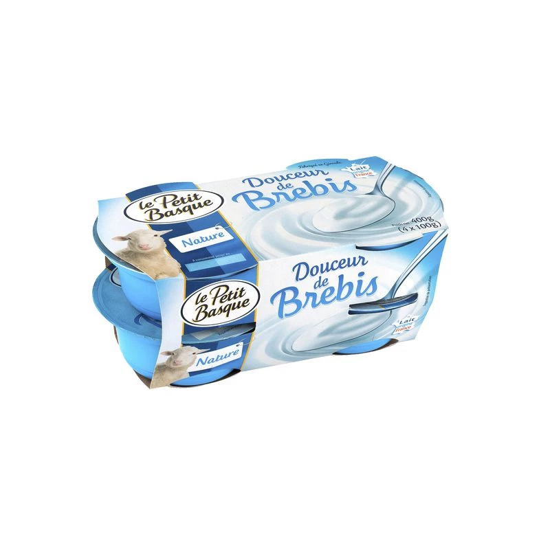 Овечий йогурт без добавок 4x100 г - LE PETIT BASQUE