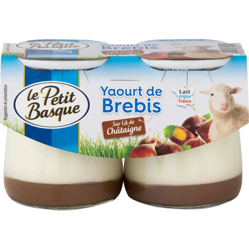 Sheep yoghurt on a bed of chestnuts 2x125g - LE PETIT BASQUE