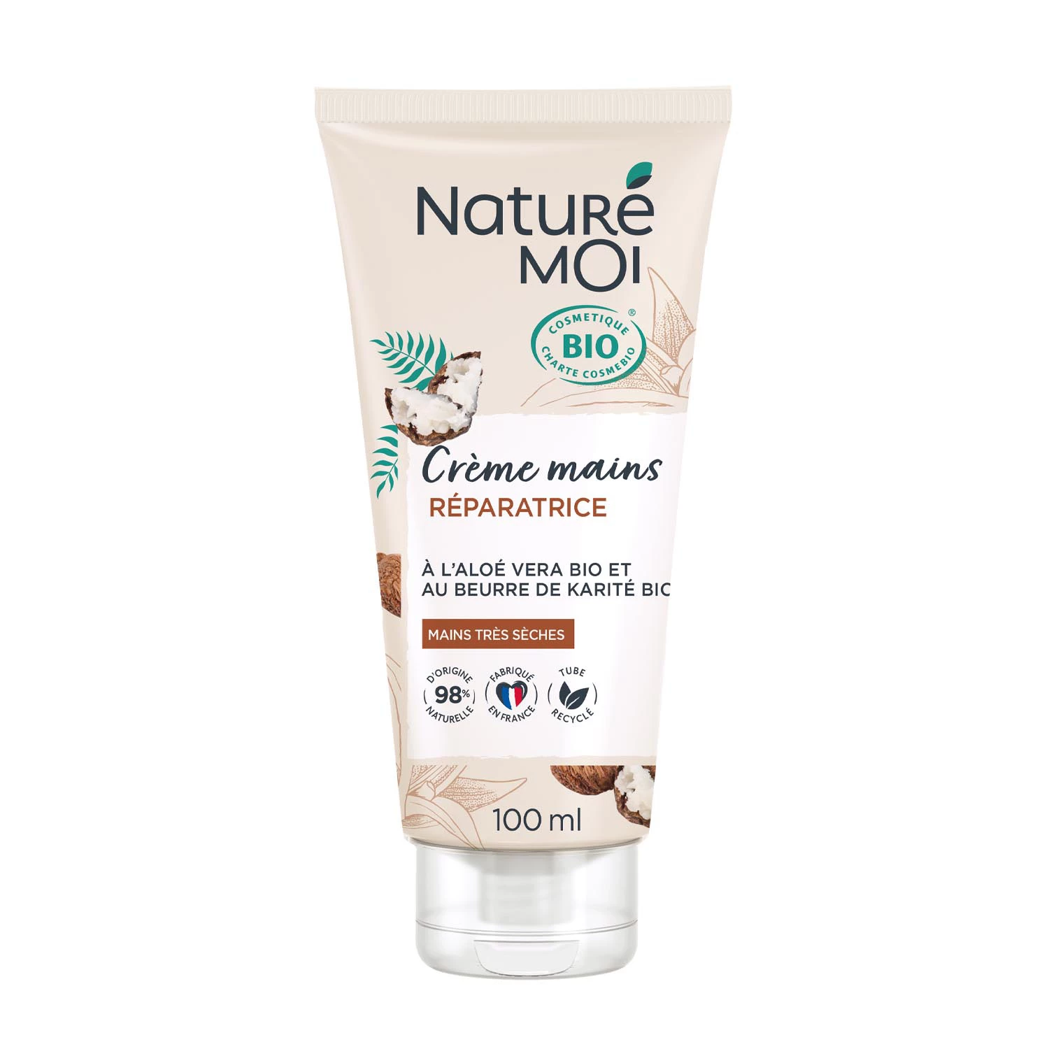 Organic restorative hand cream, 100ml tube, NATUREMOI