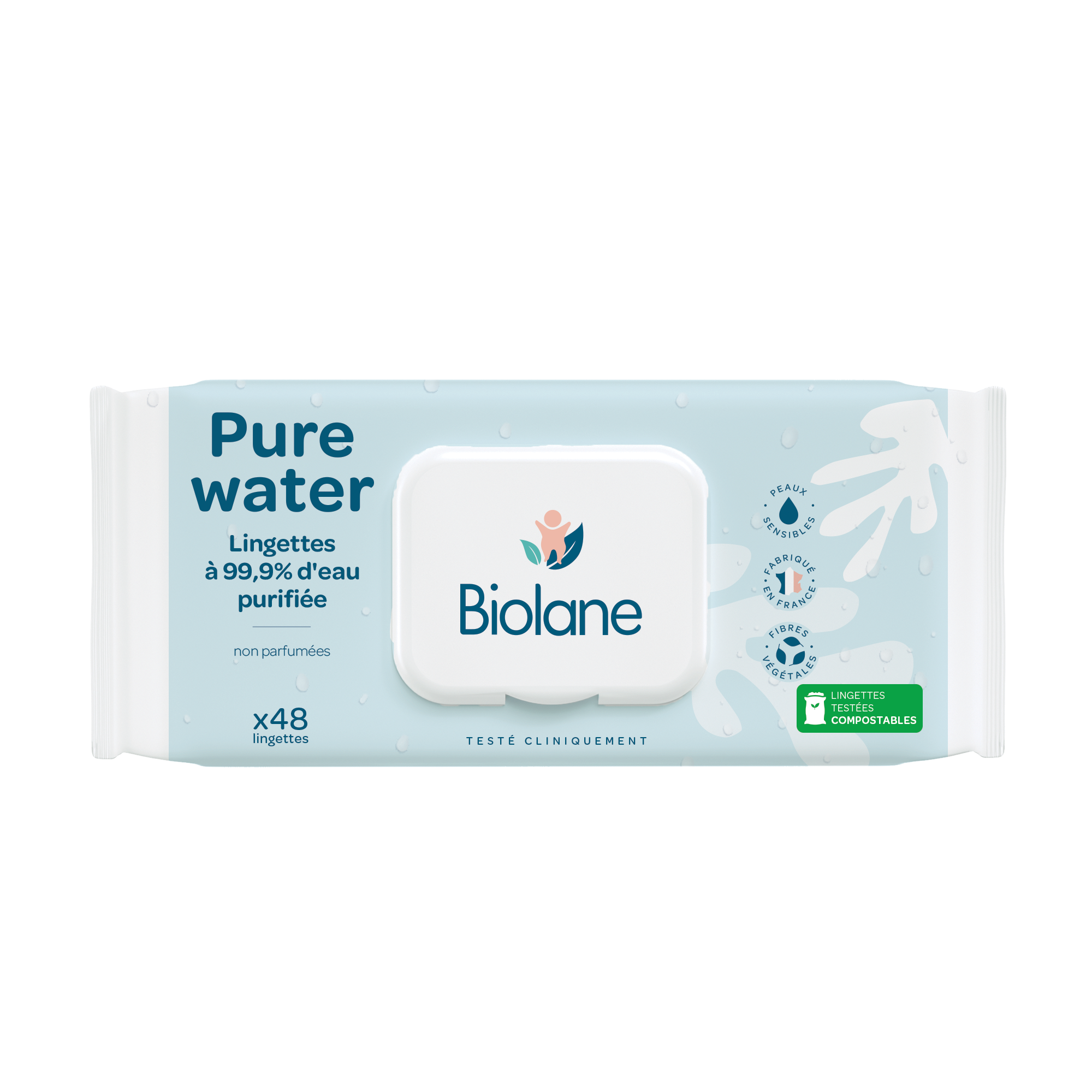  Biolane Thick H2O Baby Wipes 72sheets
