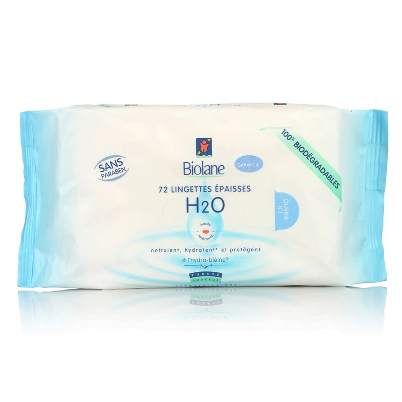 Toalhetes grossos H2O x72 - BioLANE