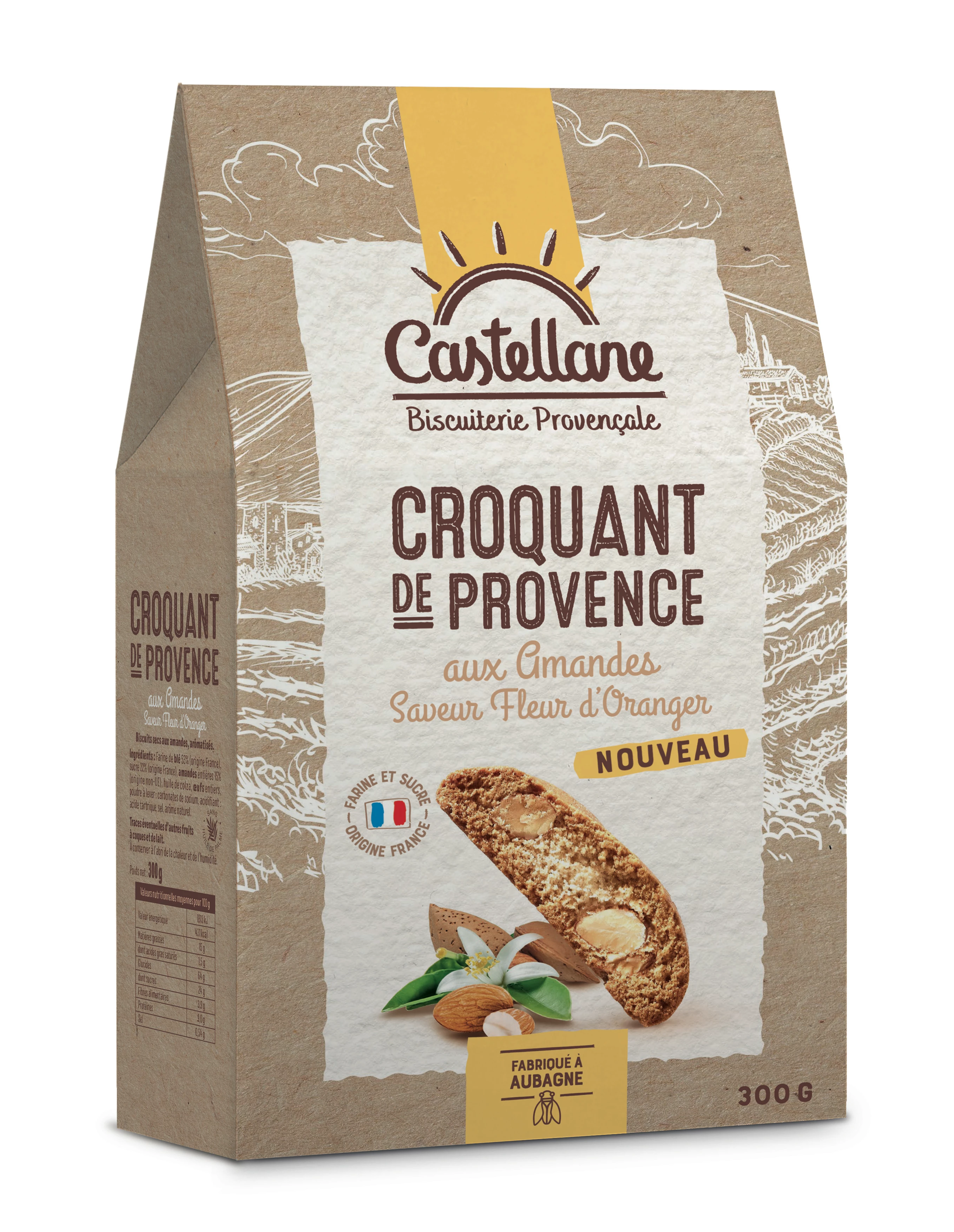 Croquant de Provence with Almonds Orange Blossom Flavor 300g - CASTELLANE