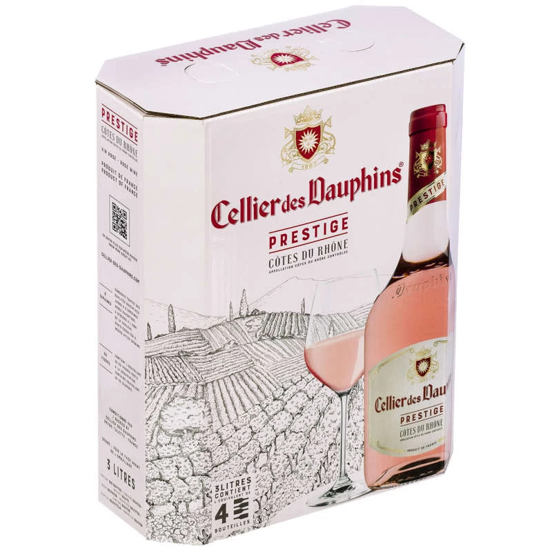 Vin Rosé Côtes du Rhône AOP, Fontaine 3l - CELLIER DES DAUPHINS