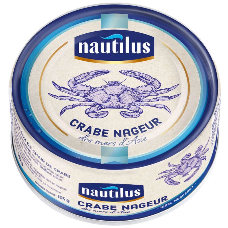 Crabe 100% Morceaux; 105g - NAUTILUS