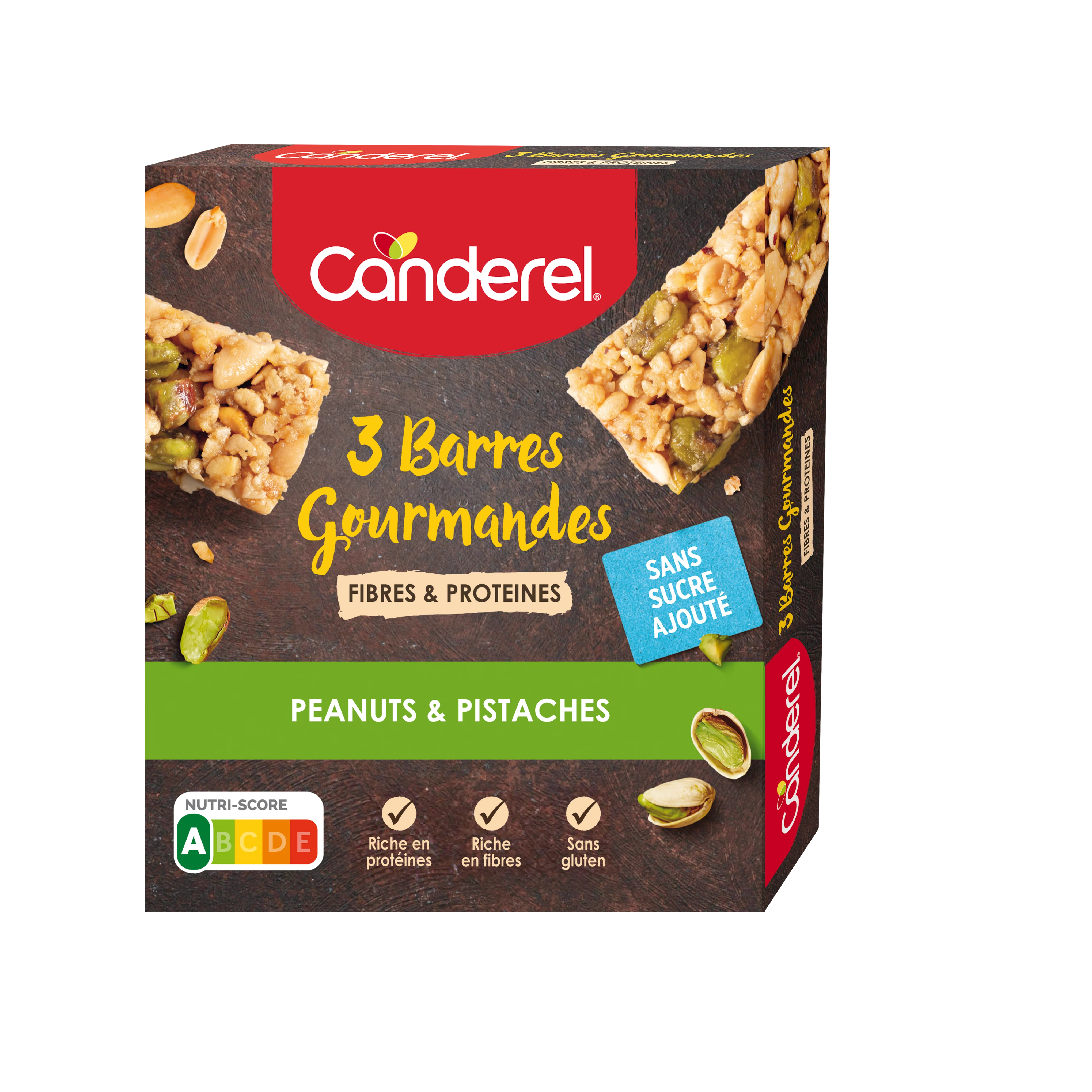 Pistachio and peanut cereal bar - CANDEREL