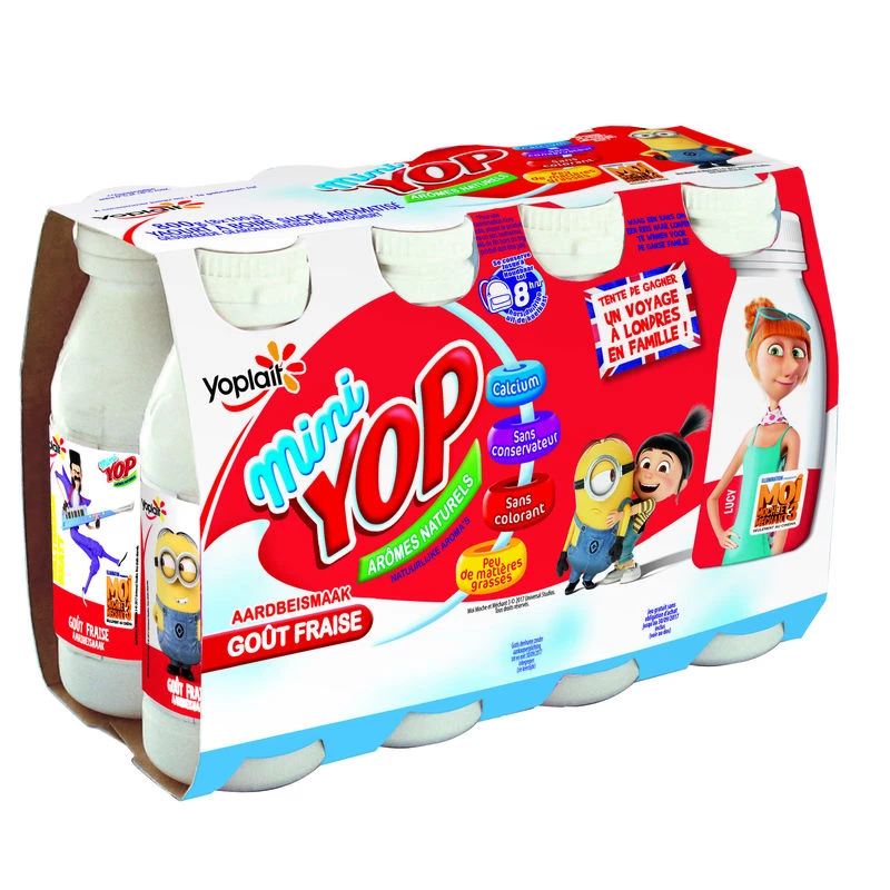 Йогурт питьевой Mini Yop Strawberry 8x100g - YOPLAIT