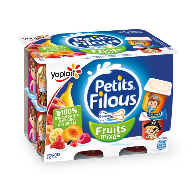 Yogurt Petits Filous con frutta mista 12 vasetti - YOPLAIT